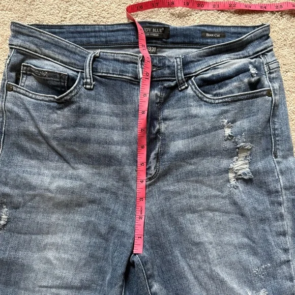 Judy Blue High Rise Distressed Boot Cut Jeans Soze 13/31 - JB83405MD - Picture 5 of 7